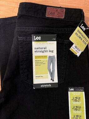 Lee Jeans Natural Straight Leg  Black jeans  Sz. 12M. NWT